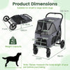 Large Dog Stroller with All-terrain Wheels and Adjustable Mesh Canopy-Grey