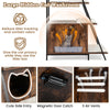 Large Cat Litter Box Enclosure with Storage and Removable Plush Mats-Coffee