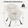 Large Lazy Chair with Cozy Head Pillow and Storage Pocket-Beige