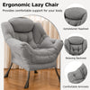 Large Lazy Chair with Cozy Head Pillow and Storage Pocket-Grey