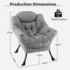 Large Lazy Chair with Cozy Head Pillow and Storage Pocket-Grey