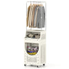2-in-1 3/4-Tier Laundry Cart with Hanging Bar and Lockable Wheels-3-Tier-Beige