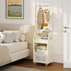 2-in-1 3/4-Tier Laundry Cart with Hanging Bar and Lockable Wheels-3-Tier-Beige