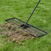 Lawn Leveling Rake with 177cm Adjustable Long Handle and Anti-Slip Grip-Black