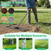 Lawn Leveling Rake with 177cm Adjustable Long Handle and Anti-Slip Grip-Black
