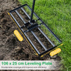Lawn Leveling Rake with 177cm Adjustable Long Handle and Anti-Slip Grip-Black