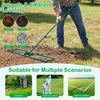 Lawn Leveling Rake with 177cm Adjustable Long Handle and Anti-Slip Grip-Green