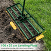 Lawn Leveling Rake with 177cm Adjustable Long Handle and Anti-Slip Grip-Green