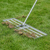 Lawn Leveling Rake with 177cm Adjustable Long Handle and Anti-Slip Grip-Silver