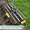 Lawn Leveling Rake with 177cm Adjustable Long Handle and Anti-Slip Grip-Silver
