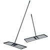 Lawn Leveling Rake with Adjustable Handle and Rotating U-Head for Topsoil-Black
