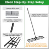 Lawn Leveling Rake with Adjustable Handle and Rotating U-Head for Topsoil-Black