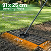 Lawn Leveling Rake with Adjustable Handle and Rotating U-Head for Topsoil-Black