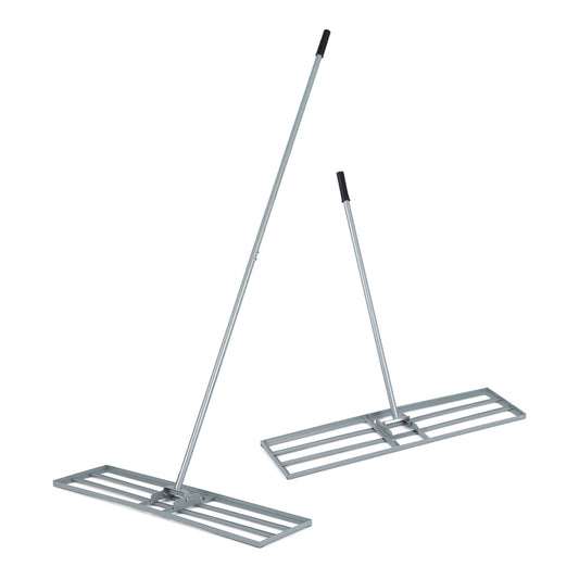 Lawn Leveling Rake with adjustable handle and rotating U-head for topsoil