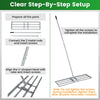 Lawn Leveling Rake with Adjustable Handle and Rotating U-Head for Topsoil-Silver