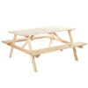 Outsunny 6 Seater Wooden Picnic Table Bench for Outdoor Garden or Patio with Parasol Cutout 150 cm Natural Wood Finish
