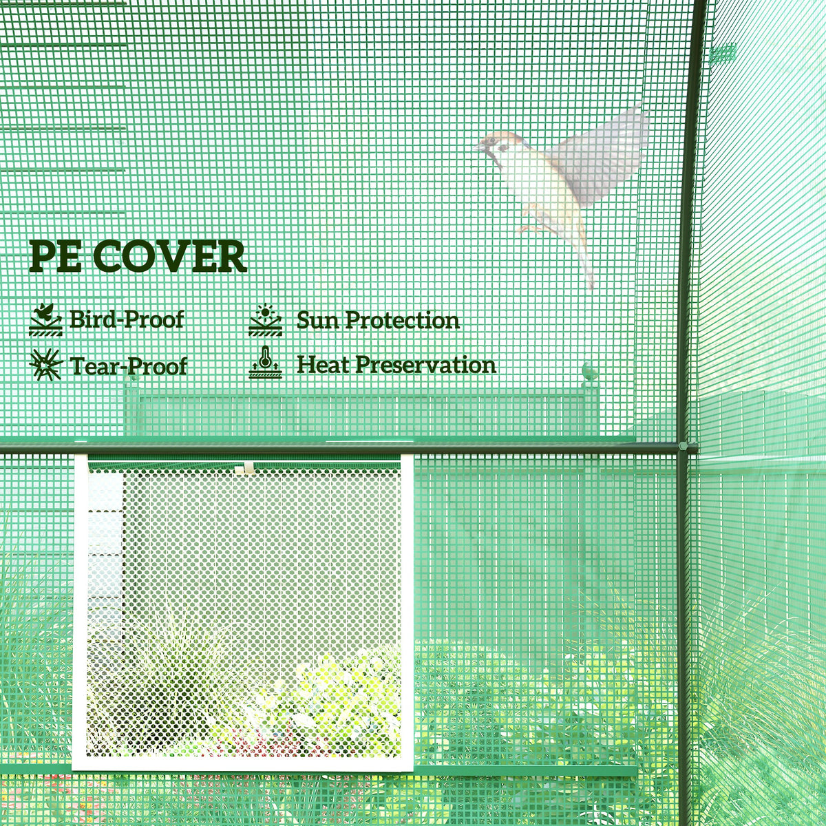Outsunny Polytunnel Greenhouse in Green