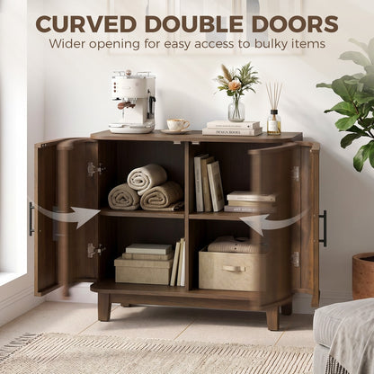 HOMCOM Sideboard Buffet Cabinet in Dark Walnut