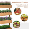 Outsunny Four-Tier Basket Wooden Plant Stand - Orange