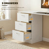 HOMCOM Computer Desk, Home Office Desk, Writing Table, PC Workstation with 3 Storage Shelves and 3 Drawers for Working, Study, 120 x 49 x 72 cm, White