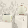 HOMCOM 1.7L 3000W Fast Boil Kettle & 2 Slice Toaster Set, Kettle and Toaster Set with Auto Shut Off, Browning Controls, Beige