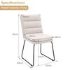 Leisure Chair Upholstered Accent Chair with Wood Heavy-duty Metal Frame-White
