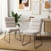 Leisure Chair Upholstered Accent Chair with Wood Heavy-duty Metal Frame-White