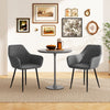 Leisure Dining Chair Set of 4 Upholstered Accent Chairs with Curved Backrest