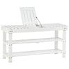 HOMCOM Shoe Bench, 3-Tier Wooden Shoe Rack with Hidden Storage Compartment, Slatted Shelves, Home Storage Unit, Hallway Furniture, White, 90L x 29W x45H cm