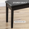 HOMCOM Classic Piano Bench Stool, PU Leather Padded Keyboard Stool with Rubber Wood Legs and Music Storage Compartment, Black