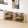 HOMCOM Six-Tier, 72 Bottle Wooden Wine Rack Set of 2 - Natural