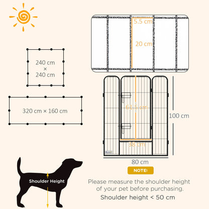 PawHut 12 Panels Heavy Duty Puppy Playpen, for Small Dogs, Indoor and Outdoor Use - Silver