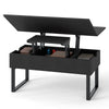 Lift Top Coffee Table 3-in-1 Convertible Coffee Table with 3 Storage Compartments-Black
