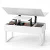 Lift Top Coffee Table 3-in-1 Convertible Coffee Table with 3 Storage Compartments-White