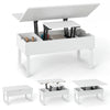 Lift Top Coffee Table 3-in-1 Convertible Coffee Table with 3 Storage Compartments-White