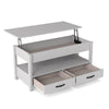 Lift Top Coffee Table Farmhouse Accent Table with Storage-Grey
