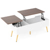 Lift Top Coffee Table Modern Center Table with 2 Hidden Storage Compartments-Walnut