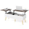 Lift Top Coffee Table Modern Center Table with 2 Hidden Storage Compartments-Walnut