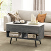 Lift Top Coffee Table with Hidden Compartment and Open Storage Shelves-Grey