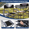 Lightweight Portable Directors Chair with Side Table and Cup Holder-Black
