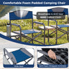 Lightweight Portable Directors Chair with Side Table and Cup Holder-Blue