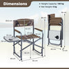 Lightweight Portable Directors Chair with Side Table and Cup Holder-Camouflage