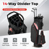 Lightweight Golf Cart Bag with 14-Way Divider Top and Cooler Pocket-Black