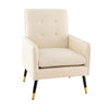 Linen Fabric Accent Chair Single Sofa with Removable Seat Cushion-Beige
