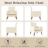 Linen Fabric Accent Chair Single Sofa with Removable Seat Cushion-Beige