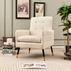Linen Fabric Accent Chair Single Sofa with Removable Seat Cushion-Beige