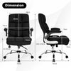 Linen Upholstered Executive Chair with Ergonomic High Back-Black