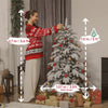HOMCOM 5ft Super Flocked Christmas Tree - Green/White