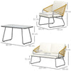 Outsunny Four-Piece Rattan Strong Panel Outdoor Sofa Set - Natural