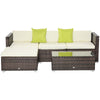 Outsunny Rattan Corner Sofa Set 4-Seater Outdoor Garden Sofa for Patio - Brown